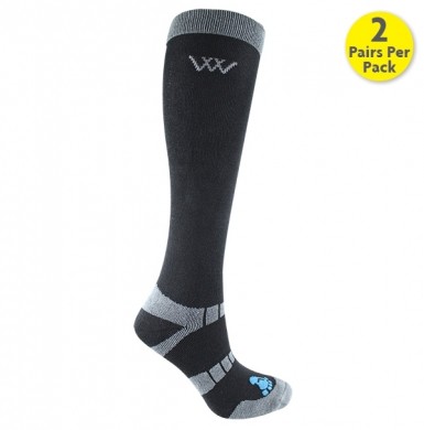 Woof Wear Bamboo Waffle Long Riding Sock (Black)