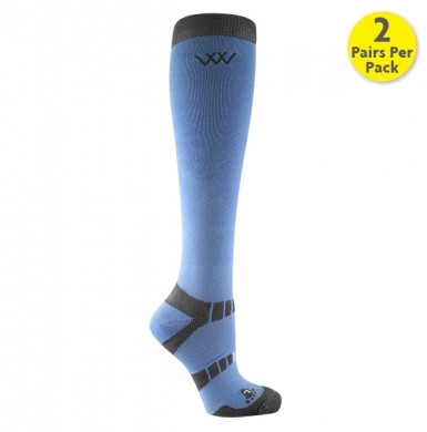 Woof Wear Bamboo Waffle Long Riding Sock (Blue)