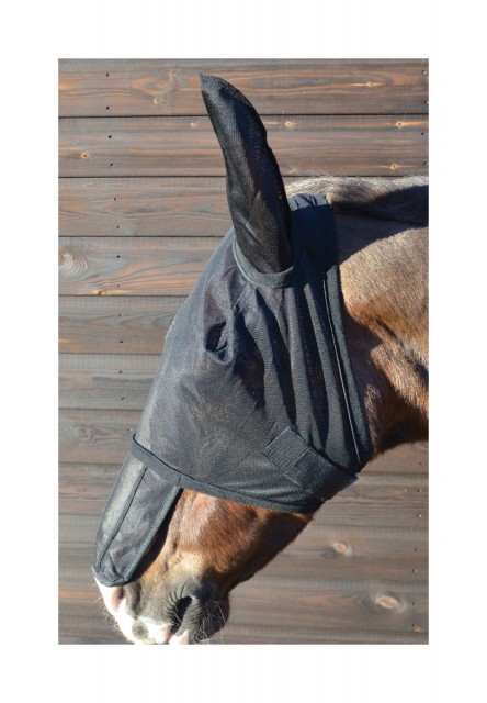 Hy Fly Mask with Sunshield & Ears (Black)
