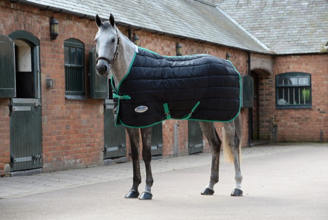 Weatherbeeta ComfiTec - 210D Channel Stable Rug - Standard - Medium (Black/Green)