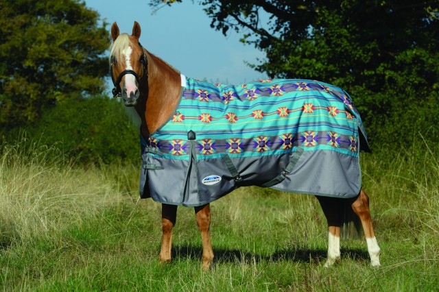 Weatherbeeta ComfiTec - Essential Turnout - Standard - Medium (Turquoise Print/Grey)