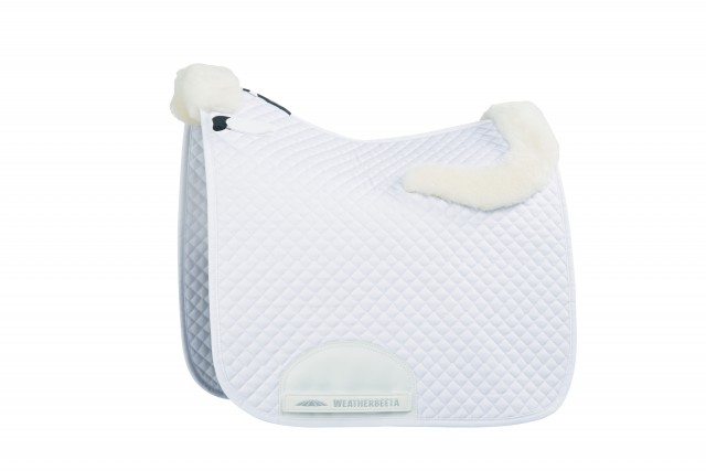 Weatherbeeta Dressage Saddle Pad With Merino Edging (White)
