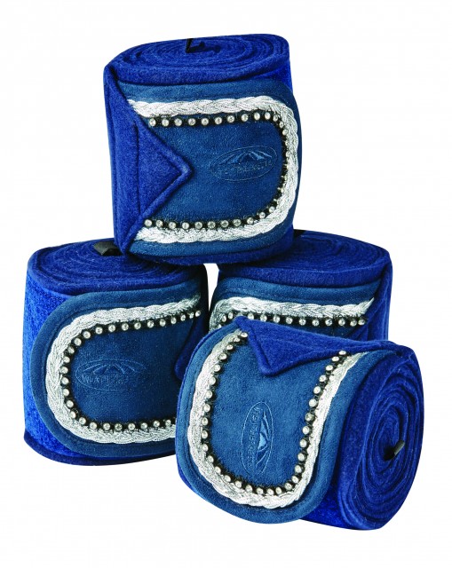 Weatherbeeta Fleece Bling Bandage 4 Pack (Navy)