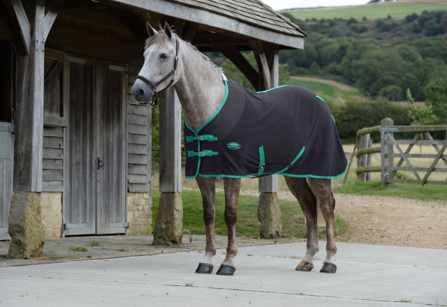 Weatherbeeta Fleece Cooler Standard Neck (Black/Green)