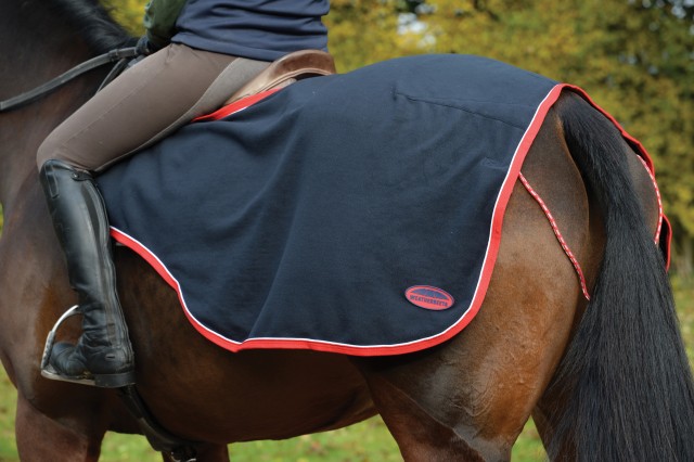 Weatherbeeta Fleece Exercise Sheet (Navy/Red/White)