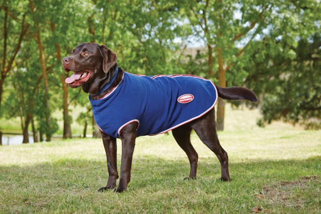 Weatherbeeta Fleece Zip Dog Coat (Navy/Red/White)