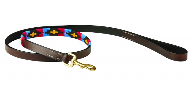 Weatherbeeta Polo Leather Dog Lead (Beaufort Brown/Purple/Teal)