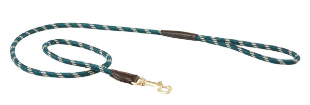 Weatherbeeta Rope Leather Dog Lead (Hunter Green/Brown)