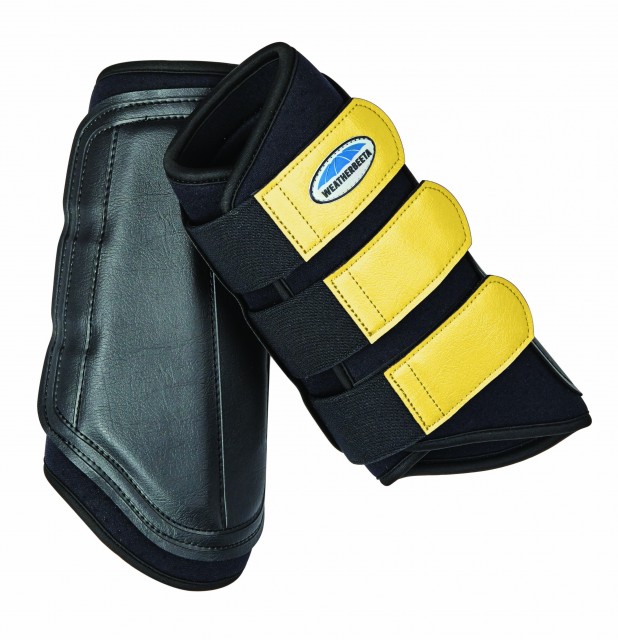 Weatherbeeta Single Lock Brushing Boots (Black/Mustard Yellow)