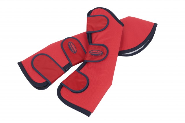 Weatherbeeta Wide Tab Long Travel Boots (Red/Navy)