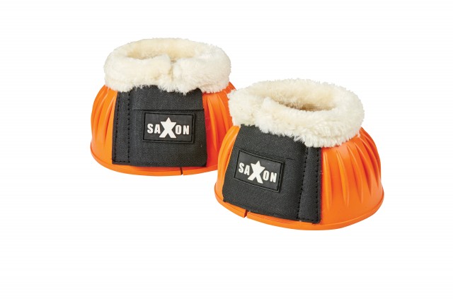 Saxon Fleece Trim Rubber Bell Boots (Orange/White)