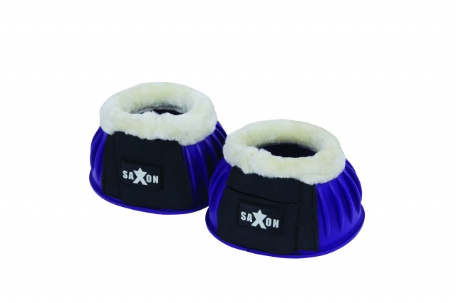 Saxon Fleece Trim Rubber Bell Boots (Purple/White)