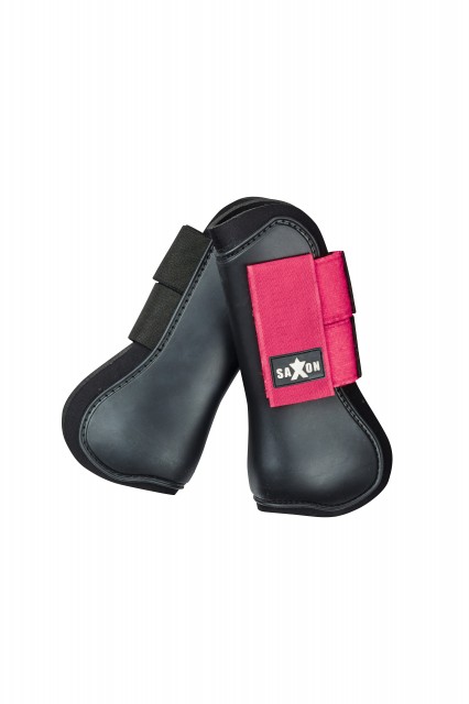 Saxon Open Front Boots (Black/Pink)