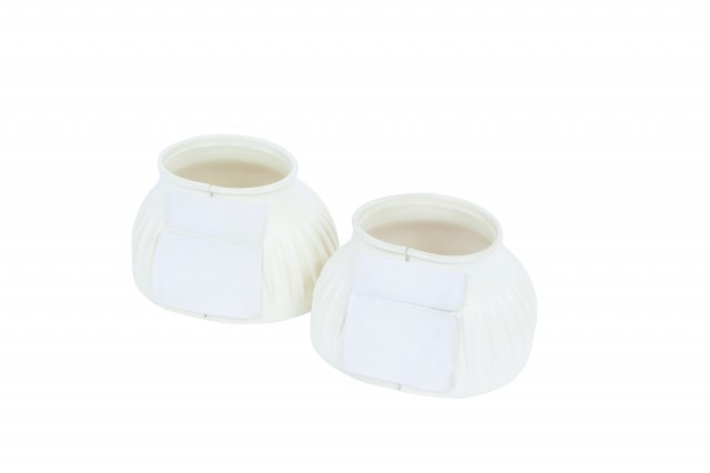 Saxon Ribbed Touch Tape Bell Boots (White)