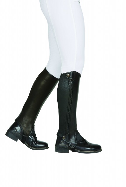 Dublin Adults Evolution Side Zip Half Chaps (Black) Adults Large Tall