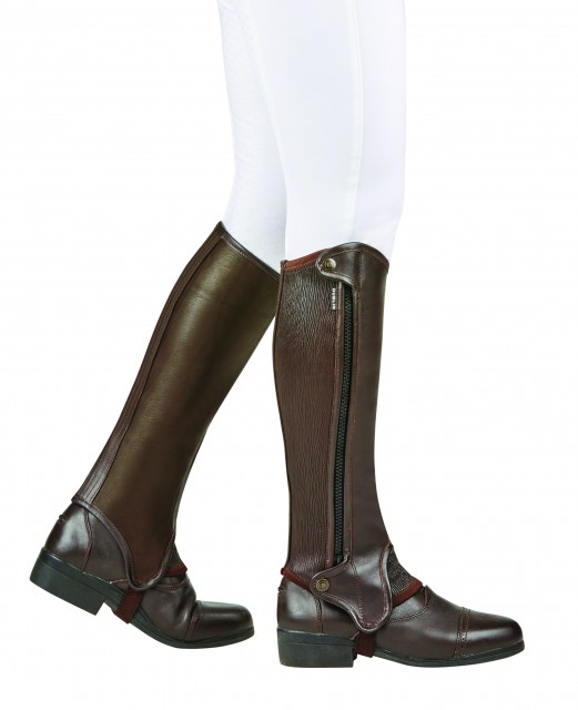 Dublin Adults Evolution Side Zip Half Chaps (Brown)