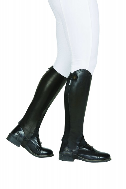 Dublin Adults Evolution Rear Zip Half Chaps (Black)