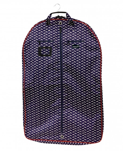 Dublin Imperial Coat Bag Dog Print (Navy/Red)