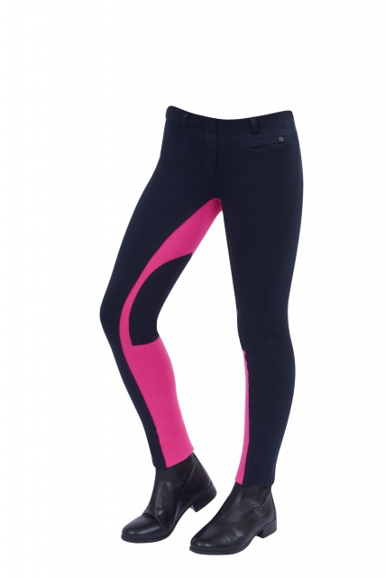 Dublin Child's Supa-Fit Euro Seat Pull On Jodhpurs (Navy/Pink)