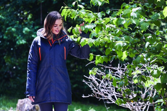 Dublin Ladies Amy Mid Length Waterproof Parka (Dark Shadow)