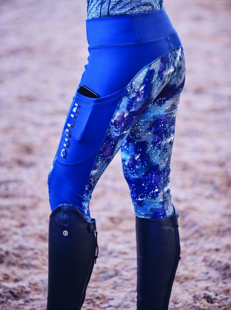 Dublin Ladies Gabriella Printed Sculpt Tech Tights (Blue Indigo)