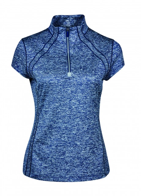 Dublin Ladies Maddison Short Sleeve Technical Airflow 1/4 Zip Top (Blue Indigo Melange)