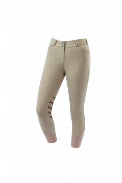 Dublin Ladies Prime Gel Knee Patch Breeches (Beige)