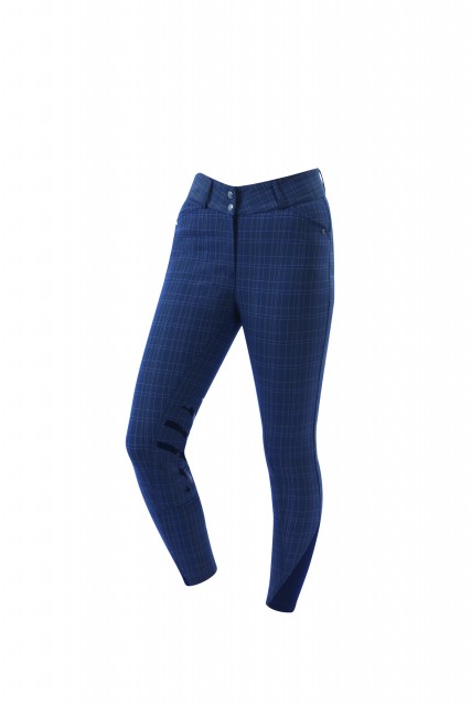 Dublin Ladies Pro Form Gel Knee Patch Breeches (Navy Plaid)