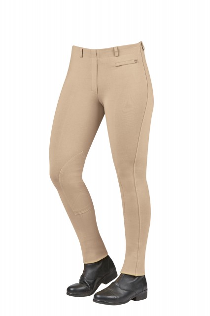 Dublin Ladies Supa-Fit Pull On Knee Patch Jodhpurs (Beige)