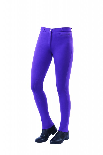 Dublin Ladies Supa-Fit Zip Up Knee Patch Jodhpurs (Berry)