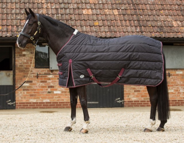 JHL (Clearance) Mediumweight Stable Rug (Black, Burgundy & White)
