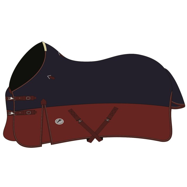 JHL (Clearance) Mediumweight Turnout Rug (Navy & Burgundy)