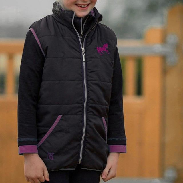 Mark Todd (Clearance) Kids Quilted Gilet (Navy/Purple)