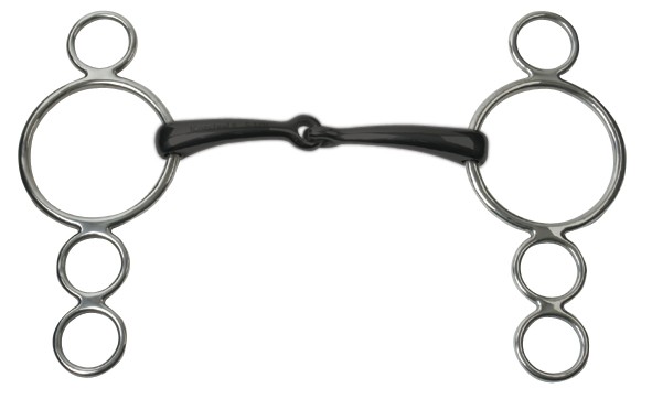 JP Korsteel Sweet Iron Jointed 3 Ring Dutch Gag Bit