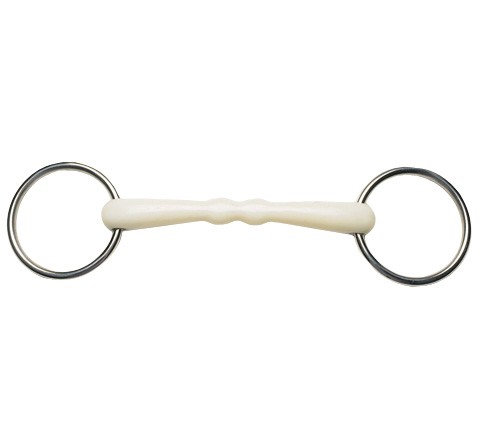 Korsteel Flexi Loose Ring Mullen Mouth Snaffle Bit (Ivory)