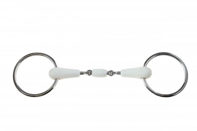 Korsteel Flexi Loose Ring Oval Link Snaffle Bit (Ivory)