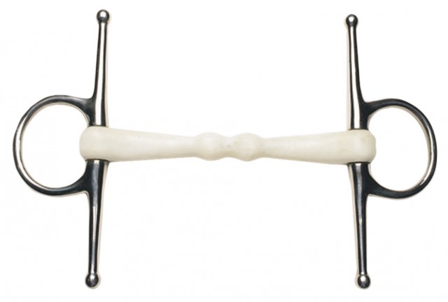 Korsteel Flexi Mullen Mouth Full Cheek Snaffle Bit (Ivory)