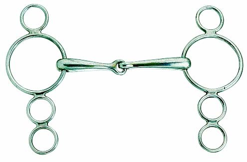 Korsteel Stainless Steel Jointed 3 Ring Dutch Gag Bit