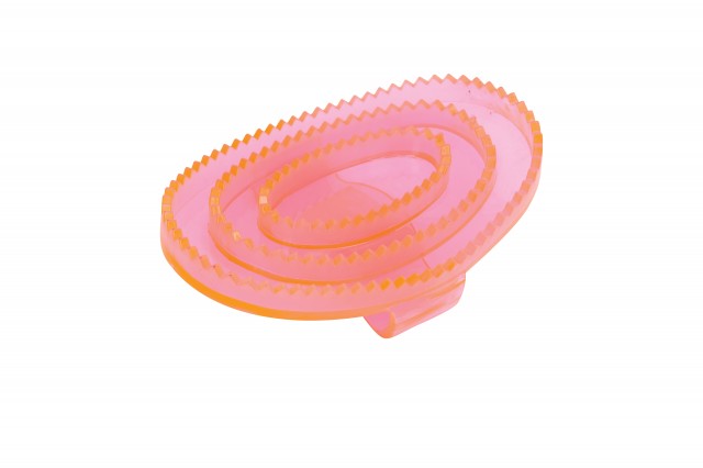 Roma Clear Rubber Curry Comb (Pink Large)
