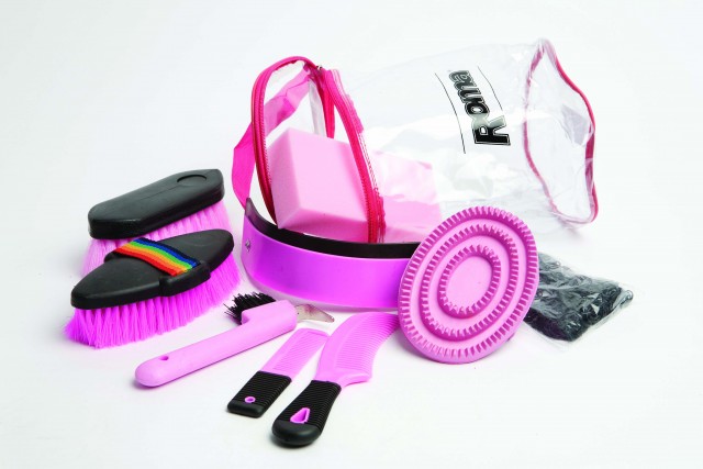 Roma Cylinder 9 Piece Grooming Kit (Pink)