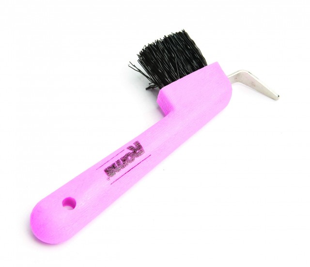 Roma Deluxe Hoof Pick With Brush (Dark Pink)