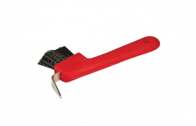 Roma Deluxe Hoof Pick With Brush (Red)
