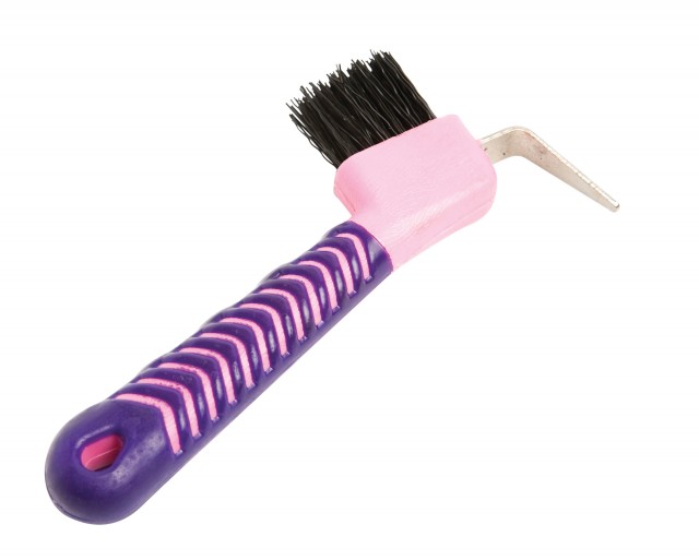 Roma Deluxe Soft Grip Hoof Pick (Pink/Purple)