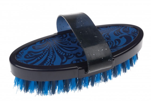 Roma Equi Leather Back Soft Touch Body Brush (Blue)