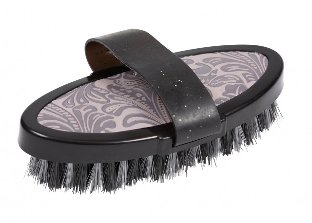 Roma Equi Leather Back Soft Touch Body Brush (Grey)