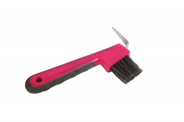 Roma Soft Touch Hoof Pick (Fluorescent Pink)