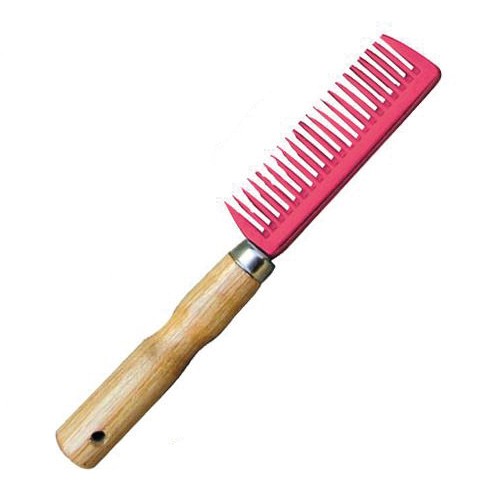 Roma Wood Handle Aluminium Pulling Comb (Pink)