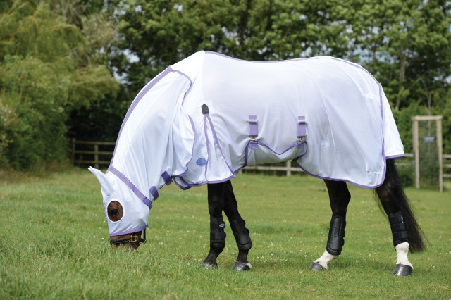 Weatherbeeta ComfiTec Airflow Hood & Ear Combo (White/Purple/Blue)