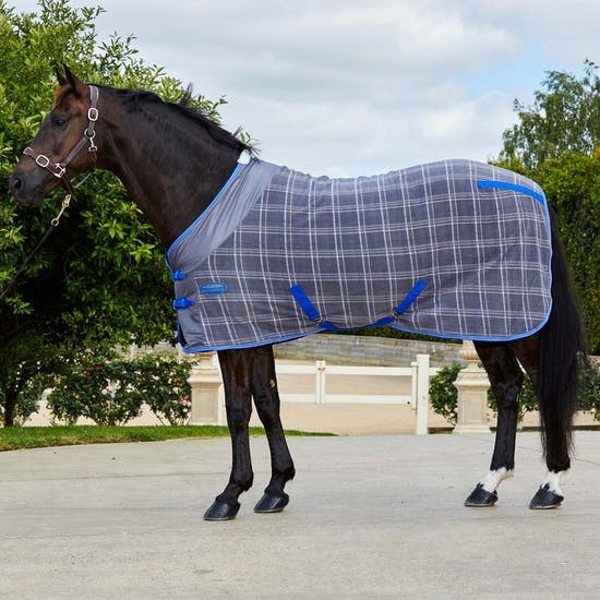 Weatherbeeta Fleece Cooler - Standard Neck (Grey Plaid) Size 5'6