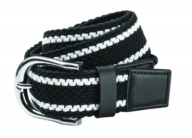 Dublin Adult's Stripe Webbing Belt (Black/White)